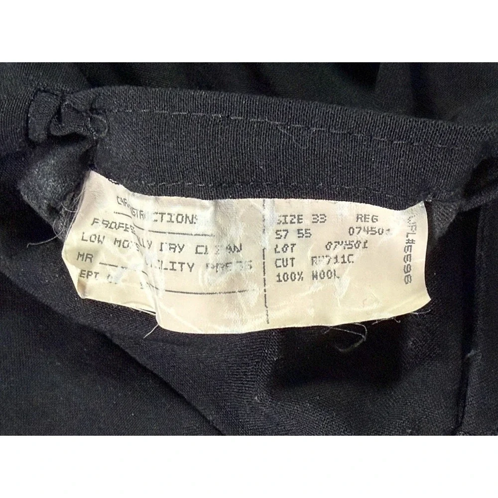 VTG Polo Ralph Lauren Pants Wool Pleated Cuffed Men 32x29 Black 80s Made In USA